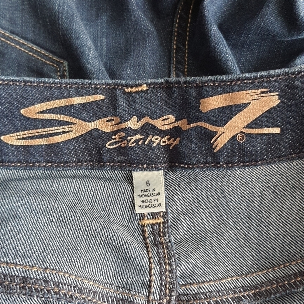 SEVEN7 Jeans High Waisted Womens 6 Slim Straight Blue Denim - Picture 9 of 16